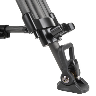 Avatar-Shop|Sirui BCT-2203 Trepied Video Carbon Broadcasting, Inaltime maxima 160 cm, Bol 75 mm, Sarcina 10 kg, Spreader Sol si Mediu Inclus|SIRUI