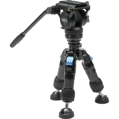Sirui SVS60 + S3 Kit Trepied Video Carbon, Reglaj One-Step Rapid, Sarcina 6 kg, Inaltime 174 cm, Baza Nivelare +/-15°, Monopied