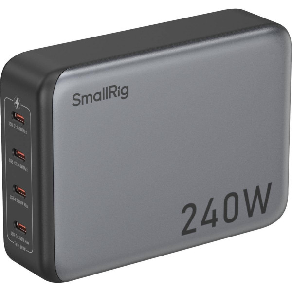 SmallRig 4752 Incarcator PD 240W cu 4 Porturi USB-C, Power Adapter Fast Charge 140W PD 3.1, Pentru Baterii V-Mount, Laptop, Foto
