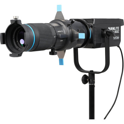 detaliu inel zoom focus nanlite pj-bm-25-45 proiectie forme gobo obturatoare metalice