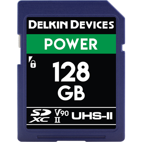 Delkin SDXC Power 2000X UHS-II U3 (V90) R300/W250 128GB, Card memorie SD
