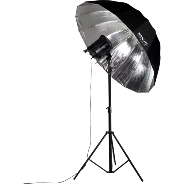 Nanlite Silver Deep 135cm Umbrela Foto Parabolica, Interior Argintiu Reflectorizant, 16 Tije Fibra Sticla, Ax 8mm