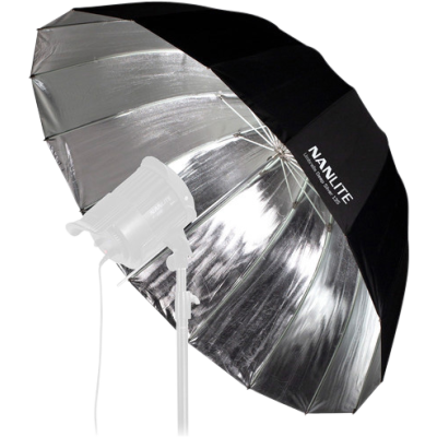 Avatar-Shop|Nanlite Silver Deep 135cm Umbrela Foto Parabolica, Interior Argintiu Reflectorizant, 16 Tije Fibra Sticla, Ax 8mm|Nanlite