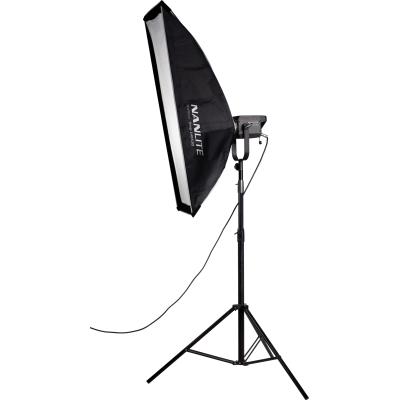 Avatar-Shop|Softbox Asimetric Stripbank Nanlite 45 x 110 cm, Montura Bowens, Interior Argintiu, Difuzie Frontala, Profil Ingust|Nanlite