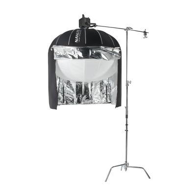 Avatar-Shop|Nanlite LT-120 Lantern Softbox 120 cm, Iluminare Omnidirectionala 270 Grade, Montura Bowens, Include Fuste Control, Alb|Nanlite