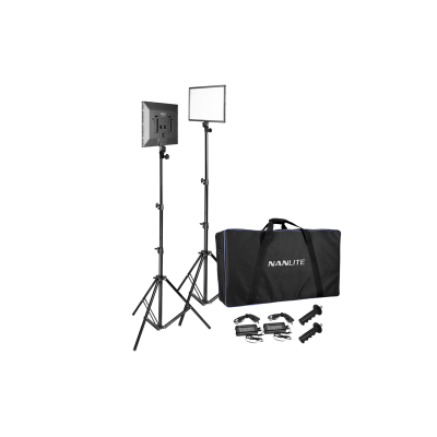 Avatar-Shop|Nanlite LumiPad 25 Kit 2 Panouri LED Bi-Color, 2x25W, 3200K-5600K, Soft Light, Include 2 Stative L170 si Geanta de Transport|Nanlite