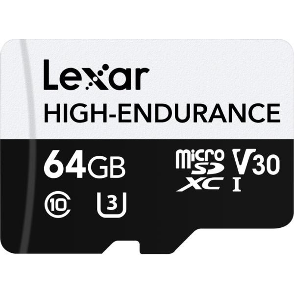 Lexar microSDXC High-Endurance UHS-I/U3/10 R100/W35 (V30) 64GB, Card memorie
