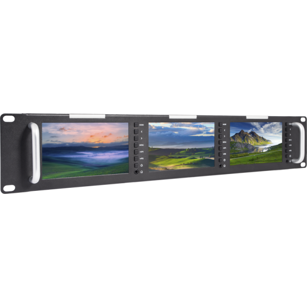 Seetec T51 Monitor Broadcast Rack 2RU Triplu 5 inch, Rezolutie 800x480, Intrare/Iesire 3G-SDI HDMI CVBS, Tally Light, Metal
