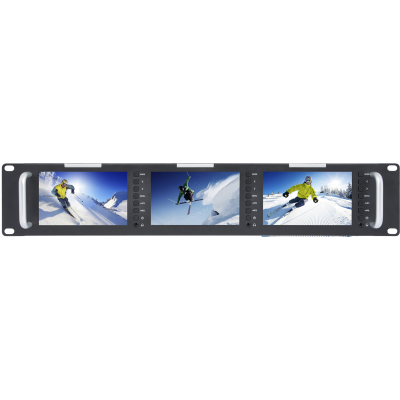 Avatar Shop|Seetec T51 Monitor Broadcast Rack 2RU Triplu 5 inch, Rezolutie 800x480, Intrare/Iesire 3G-SDI HDMI CVBS, Tally Light, Metal|SEETEC
