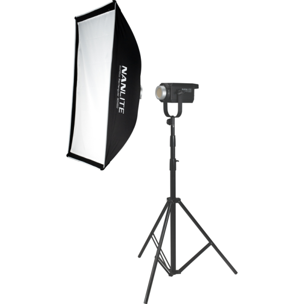 Softbox Dreptunghiular Nanlite 60 x 90 cm, Montura Bowens S-Mount, Difuzie Frontala, Interior Argintiu, Geanta Transport