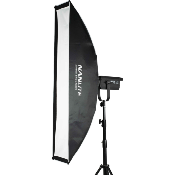 Nanlite Strip Softbox 140 x 30 cm, Montura Bowens, Design Inalt si Inust, Rezistent la Temperaturi Ridicate, Ideal Rim Light
