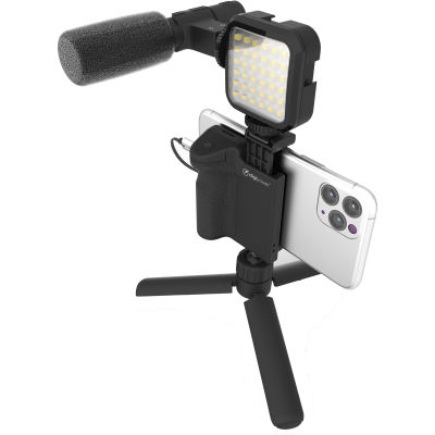 Digipower Follow Me Vlogging kit, Trepied smartphone, cu microfon, cu lampa LED,...