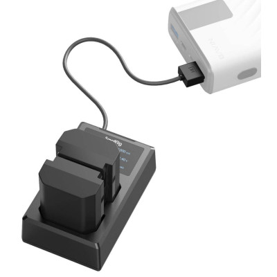 SmallRig 3824 Kit Incarcator Dublu LCD si 2 Acumulatori NP-FZ100 2040mAh pentru Sony A7 III, A7 IV, A7R V, A7S III, A6700, FX3