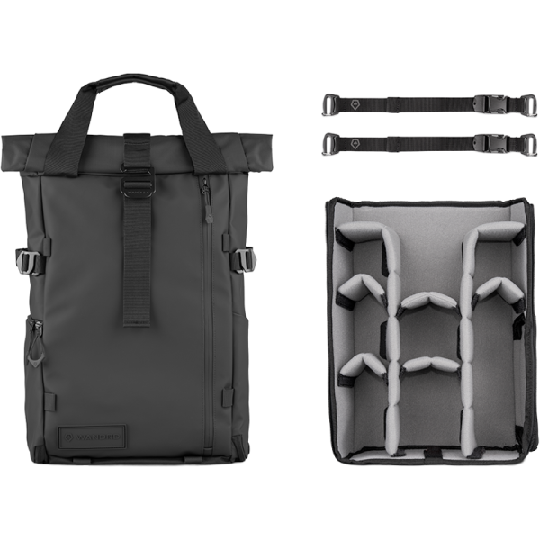 WANDRD PRVKE 21L Photo Bundle, Rucsac Foto, Culoare Negru, Camera Cube Inclus, Compartiment Laptop, Inchidere Roll-Top