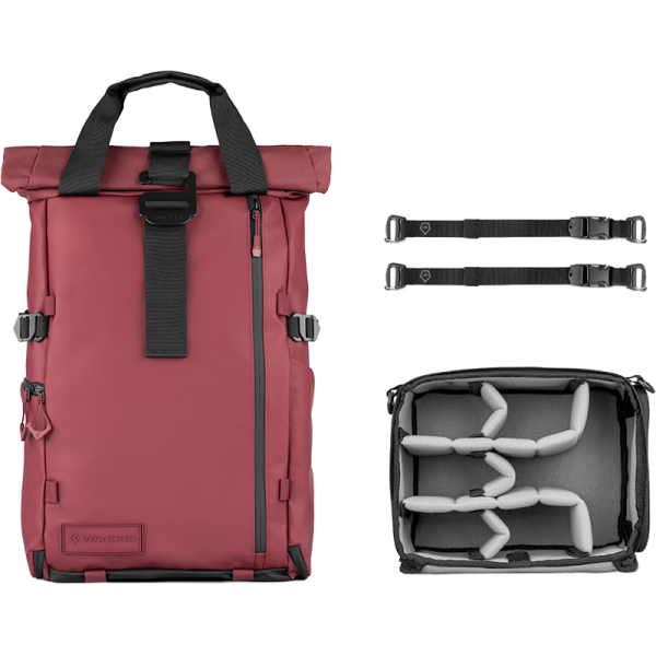 WANDRD PRVKE 31L Photo Bundle, Rucsac Foto, Culoare Rhone Burgundy, Camera Cube Inclus, Compartiment Laptop