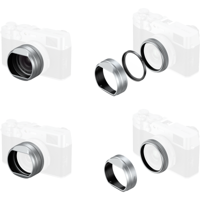 Avatar Shop|SmallRig 5851 UV Filter with Lens Hood Kit for FUJIFILM X100VI / X100V (Silver)|SmallRig