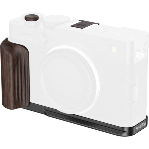 SmallRig 6237 L-Shaped Mount Plate with Wooden Handle for FUJIFILM X-E5 (Ebony, Black)