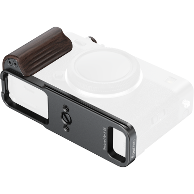 Avatar Shop|SmallRig 6237 L-Shaped Mount Plate with Wooden Handle for FUJIFILM X-E5 (Ebony, Black)|SmallRig