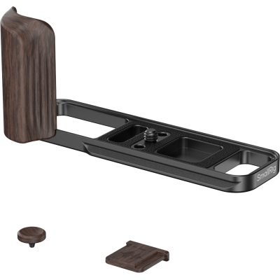 Avatar Shop|SmallRig 6237 L-Shaped Mount Plate with Wooden Handle for FUJIFILM X-E5 (Ebony, Black)|SmallRig