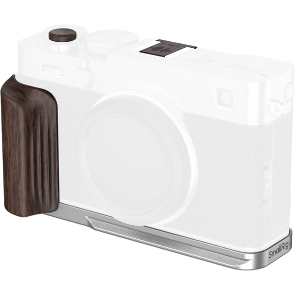SmallRig 6236 L-Shaped Mount Plate with Wooden Handle for FUJIFILM X-E5 (Ebony, Silver)