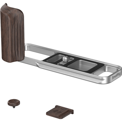 Avatar Shop|SmallRig 6236 L-Shaped Mount Plate with Wooden Handle for FUJIFILM X-E5 (Ebony, Silver)|SmallRig
