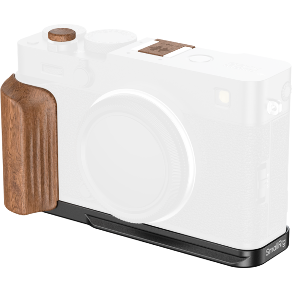 SmallRig 5985 L-Shaped Mount Plate with Wooden Handle for FUJIFILM X-E5 (Rosewood, Black)