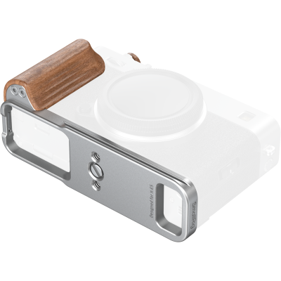 Avatar Shop|SmallRig 5984 L-Shaped Mount Plate with Wooden Handle for FUJIFILM X-E5 (Rosewood, Silver)|SmallRig