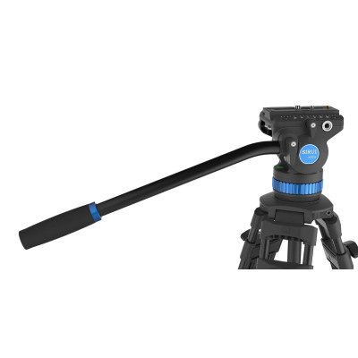 Sirui SH-25 Trepied Video cu Cap Fluid, Bol 75 mm, Inaltime 190 cm, Sarcina 10 kg, Picioare Aluminiu, Placute Manfrotto