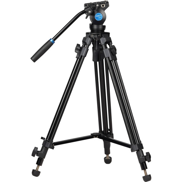 Sirui SH-05 Trepied Video cu Cap Fluid, Bol 60 mm, Inaltime 140 cm, Sarcina 6 kg, Aluminiu, Placute Manfrotto