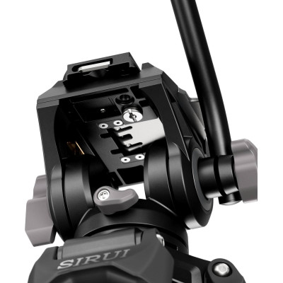 Sirui AVT-12 Trepied Video din Carbon cu Cap Fluid, Bol 75 mm, Inaltime 185 cm, Sarcina 10 kg, Placute Manfrotto si DJI RS