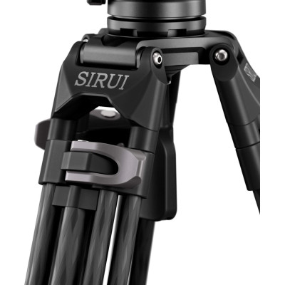 Sirui AVT-12 Trepied Video din Carbon cu Cap Fluid, Bol 75 mm, Inaltime 185 cm, Sarcina 10 kg, Placute Manfrotto si DJI RS