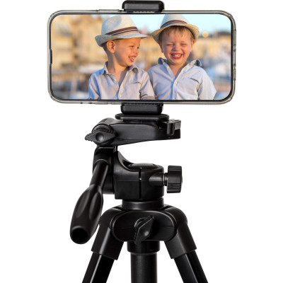 Velbon EX-230II Trepied Foto cu Suport Smartphone, Aluminiu, Inaltime 123 cm, Cap 3-Way, Placuta Quick Release