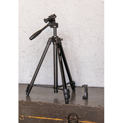Velbon EX-230II Trepied Foto cu Suport Smartphone, Aluminiu, Inaltime 123 cm, Cap 3-Way, Placuta Quick Release