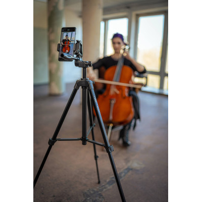 Velbon EX-230II Trepied Foto cu Suport Smartphone, Aluminiu, Inaltime 123 cm, Cap 3-Way, Placuta Quick Release