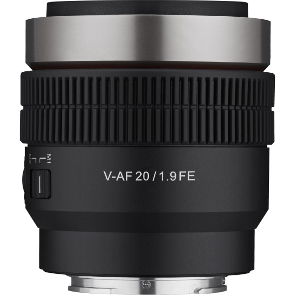 Samyang V-AF 20mm T1.9 Sony FE Obiectiv Cinematic Full Frame, Autofocus STM, Tally Lamp, Gear Cogs, Montura Sony E