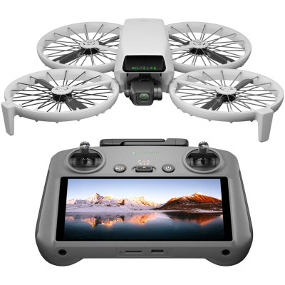 drona dji flip cu telecomanda inteligenta rc2 ecran fhd si protectie elici