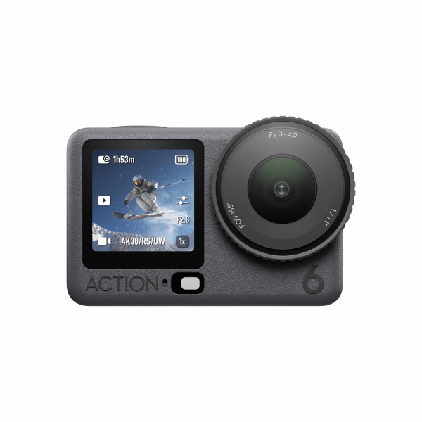DJI Osmo Action 6 Adventure Combo Camera Actiune 4K/120fps, Senzor 1/1.1" Patrat, Diafragma f/2.0-f/4.0, 50GB, 3 Baterii