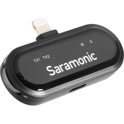 Saramonic BlinkMe U2 Sistem Lavaliere Wireless cu 2 Transmitatoare, Port USB-C si Lightning, Ecran Touchscreen, Carcasa 3000mAh