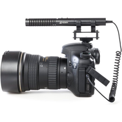 montura hot-shoe shock mount alimentare baterie aaa si mufa 3.5mm microfon dslr azden