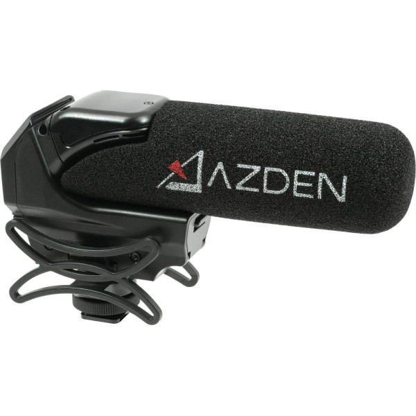 Azden SMX-15 Microfon Video Shotgun pentru Camere DSLR, Super-Cardioid, Castig +20dB, Filtru Low-Cut, Autonomie 24h, Mufa 3.5mm