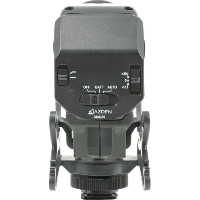 Azden SMX-15 Microfon Video Shotgun pentru Camere DSLR, Super-Cardioid, Castig +20dB, Filtru Low-Cut, Autonomie 24h, Mufa 3.5mm