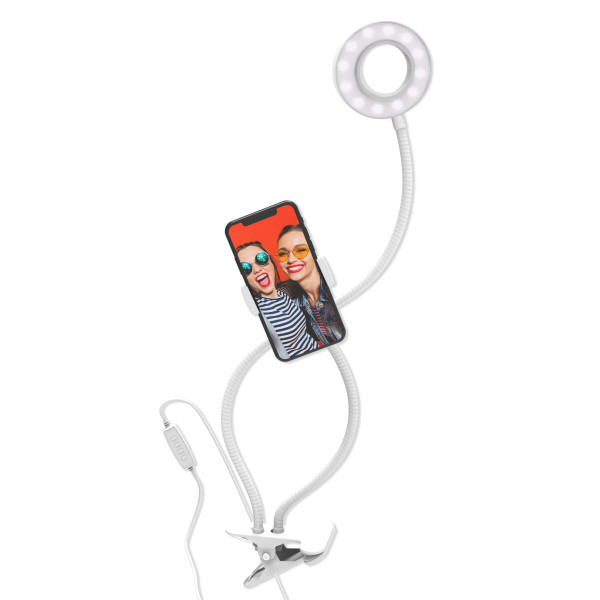Digipower For You Kit Vlogging Lampa LED Ring Light 3", Suport Telefon Rotativ 360°, Telecomanda, Clama de Prindere pe Birou