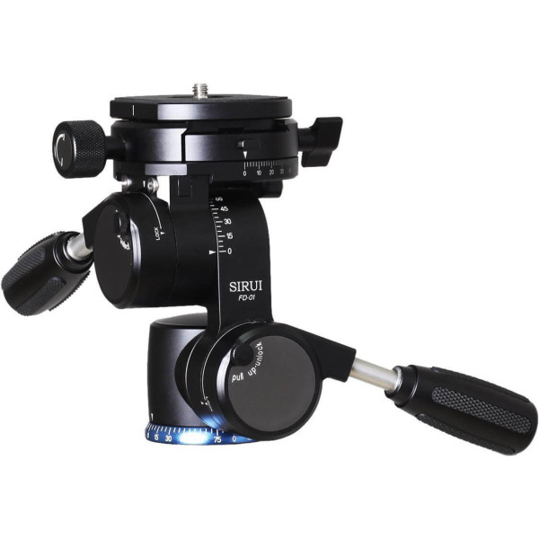 Sirui Four Way Head FD-01, Cap trepied cu ajustare pe patru axe, Manere Pliabile, Placuta Quick Release Arca-Swiss, Sarcina 10kg