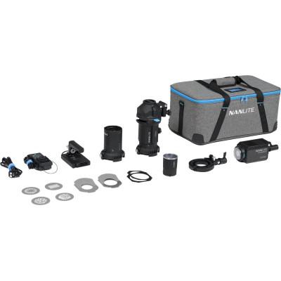 Avatar-Shop|Kit Lampa Nanlite Forza 60CR RGBLAC cu Proiector PJ-FMM, Lentile 19/36 Grade, DMX CRMX Wireless, 4 Sabloane Gobo|Nanlite