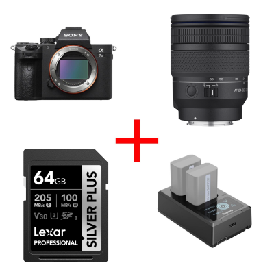 Sony A7 III + Obiectiv Samyang 24-60mm F2.8 FE, bonus card Lexar 64gb si incarcator