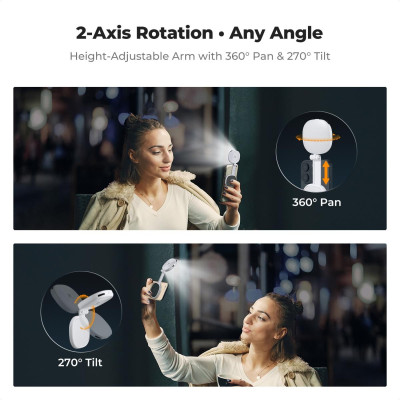 Avatar-Shop|K&F Magnetic Selfie Light with 360°Rotation & Mirror, CRI95+ Lumina ringlight pentru telefon|K&F Concept