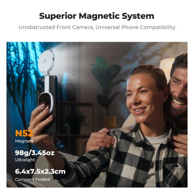 Avatar-Shop|K&F Magnetic Selfie Light with 360°Rotation & Mirror, CRI95+ Lumina ringlight pentru telefon|K&F Concept