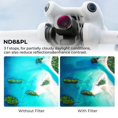 Avatar Shop|K&F Kit 3 Filtre ND&PL 2in1 pentru DJI Mini 4 Pro, ND8&PL, ND16&PL, ND32&PL, Sticla Optica AGC, Cadru Aluminiu|K&F Concept
