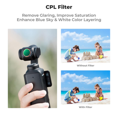 Avatar Shop|K&F Kit Filtre 3in1 pentru DJI Osmo Pocket 3, CPL, ND2-32, Black Mist 1/4, Montare Magnetica, Sticla Optica AGC|K&F Concept