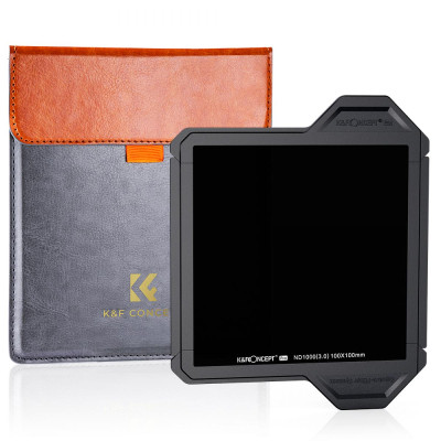 Avatar Shop|K&F Concept Filtru Patrat ND1000 100x100x2mm, Cu Rama de Protectie, 10 Trepte Diafragma, Sticla Optica AGC, 28 Straturi|K&F Concept